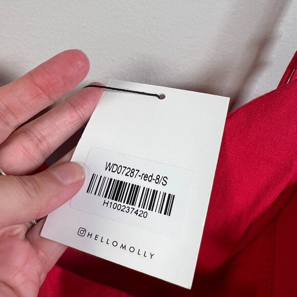 Hello Molly My Standards Maxi Dress Size 4 Red Assymetrical Event Party Wedding - Picture 6 of 12